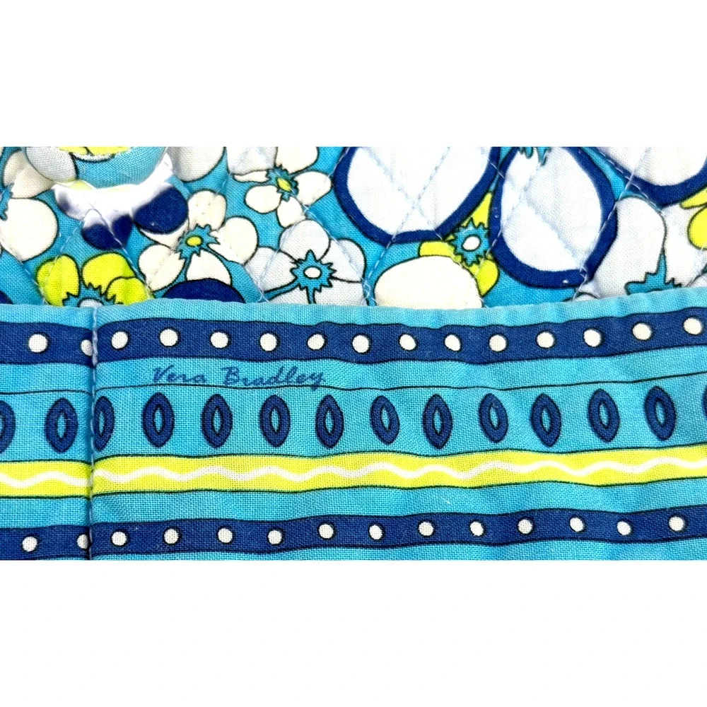 Vera Bradley Petal Power Blue Drawstring Backsack Front Pockets Quilt Retired